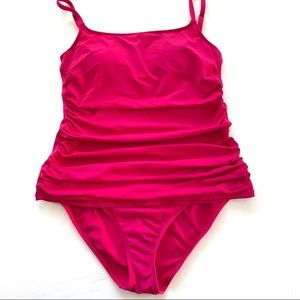 ☀️La Blanca 2 Piece Ruched PInk Tank Tankini, Sz12